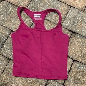 REEBOK CROPPED RACERBACK TANK WITH BUILT IN BRA, SIZE MEDIUM